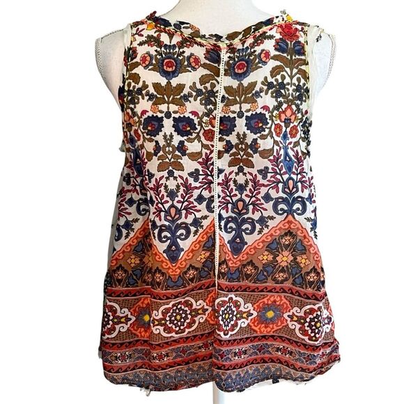 RAGA Womens Boho Floral Sleeveless Top Size S Peasant Festival Resort Vacation - Picture 3 of 10